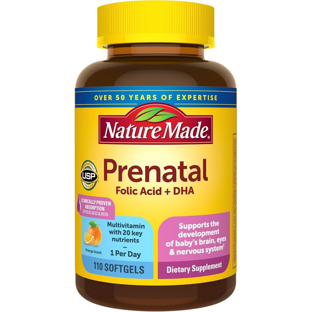 NATURE MADE PRENATAL ÁCIDO FÓLICO + DHA | 110 UND - 1