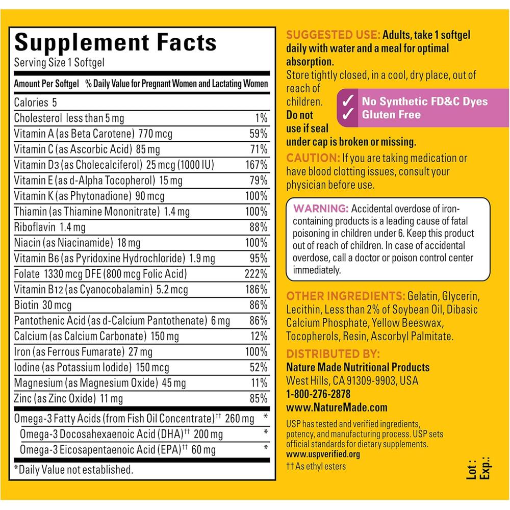NATURE MADE PRENATAL ÁCIDO FÓLICO + DHA | 110 UND - 8