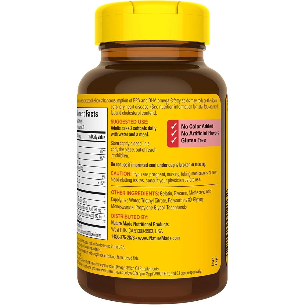 NATURE MADE PACK 3 OMEGA 3 FISH OIL BURP LESS 1200 MG | 60 UND C/U - 9
