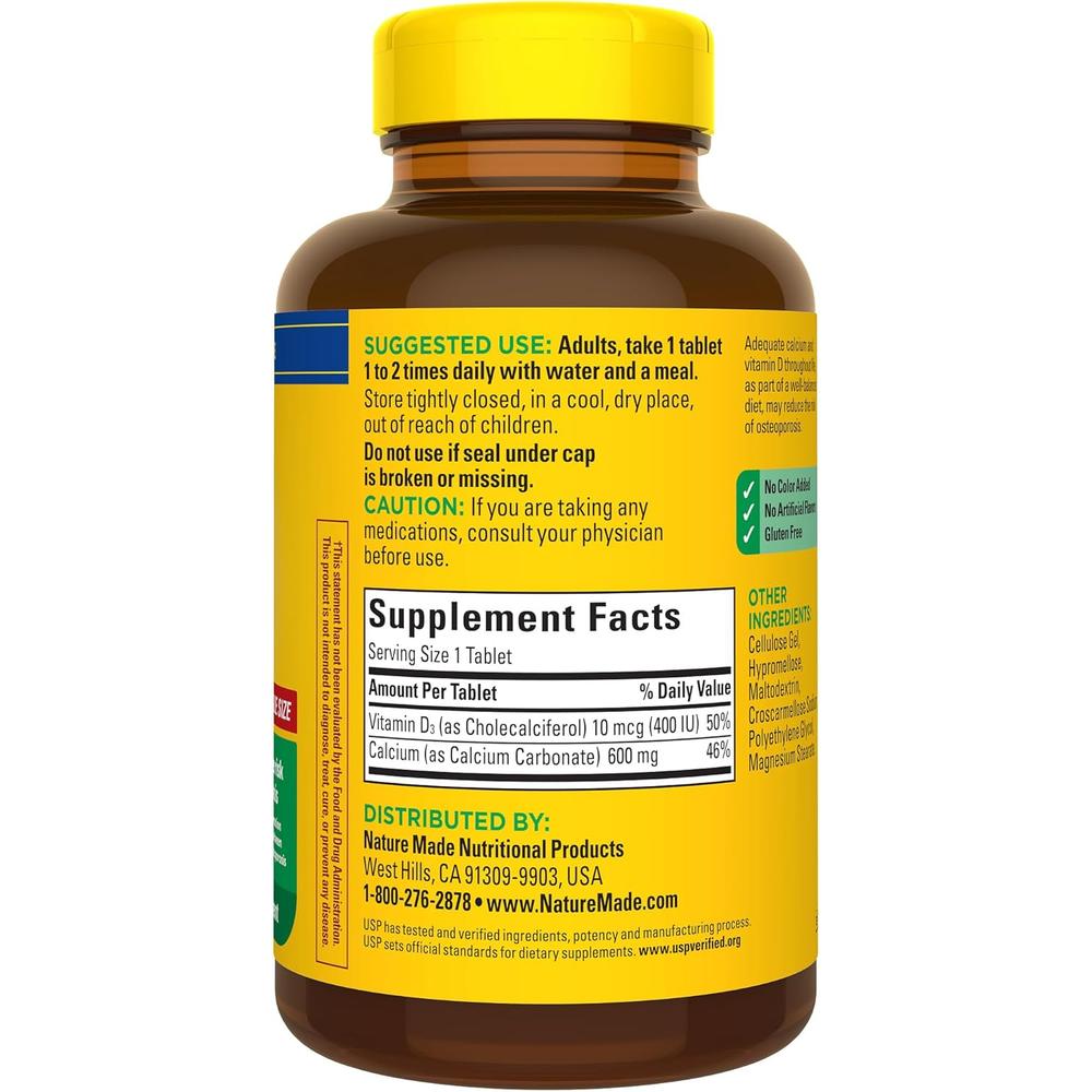 NATURE MADE CALCIO 600 MG + VITAMINA D3 | 220 UND - 9
