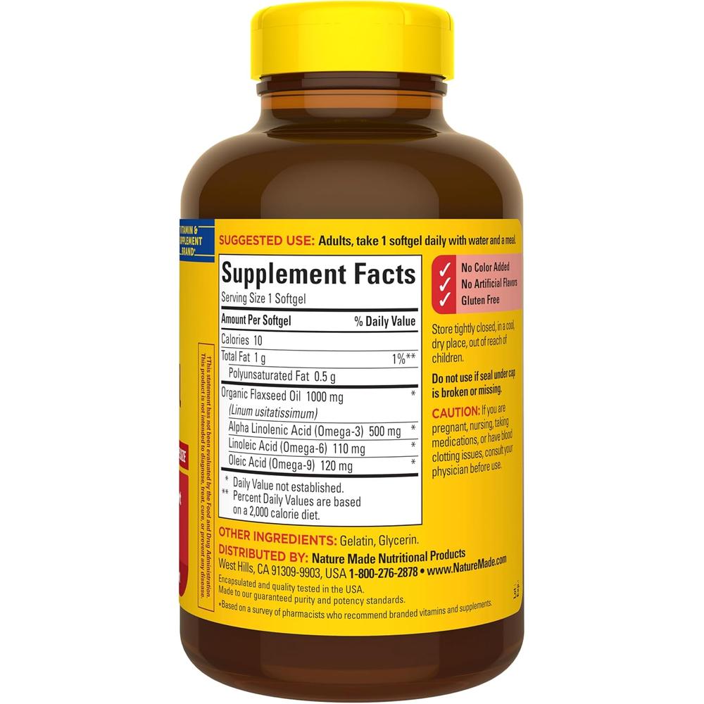 NATURE MADE ACEITE DE LINAZA 1000 MG | 180 UND - 7