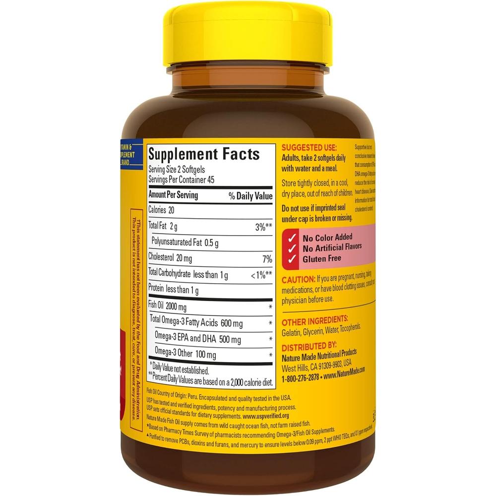 NATURE MADE PACK 2 ACEITE DE PESCADO OMEGA 3 1000 MG | 90 UND C/U - 7