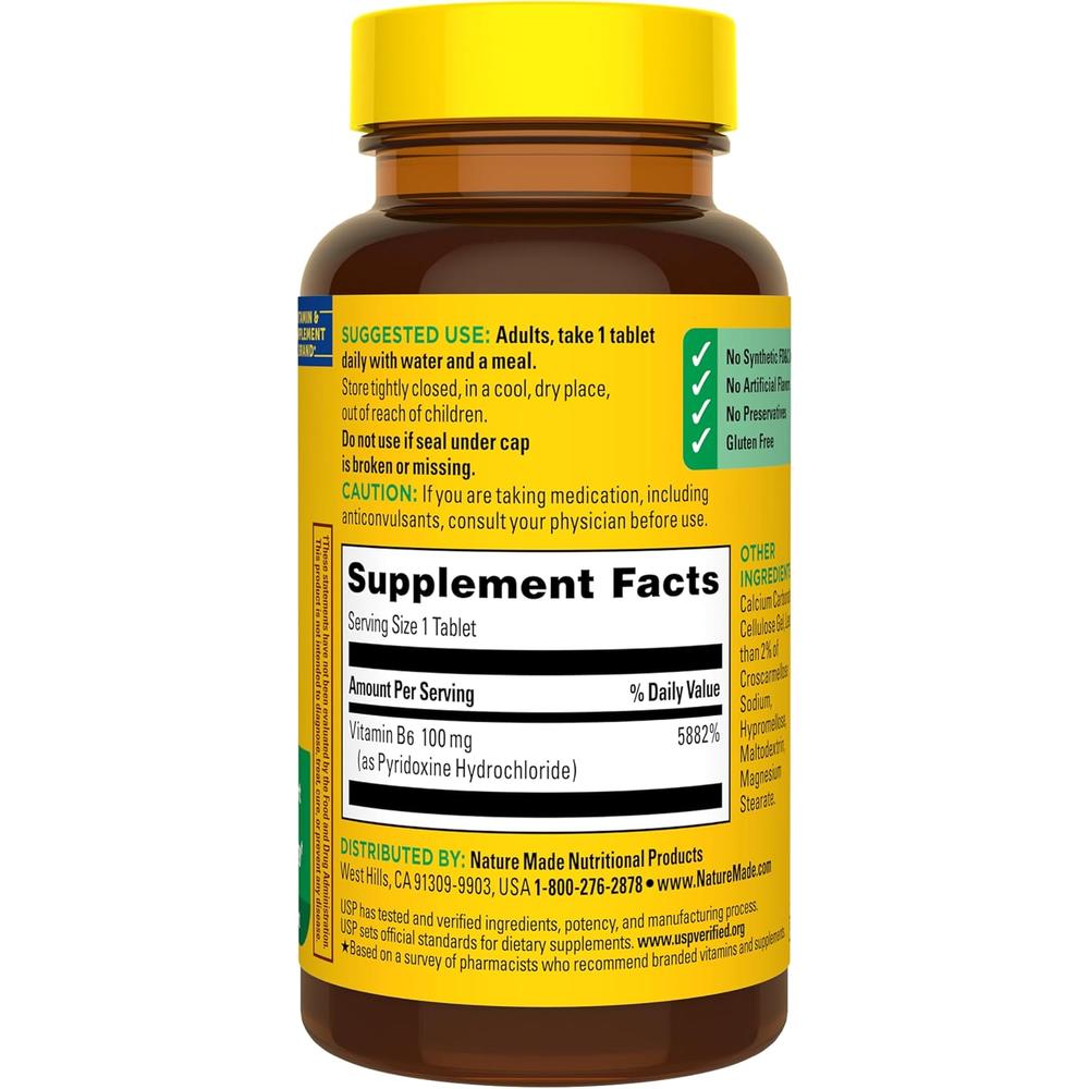 NATURE MADE VITAMINA B6 100 MG | 100 UND - 7