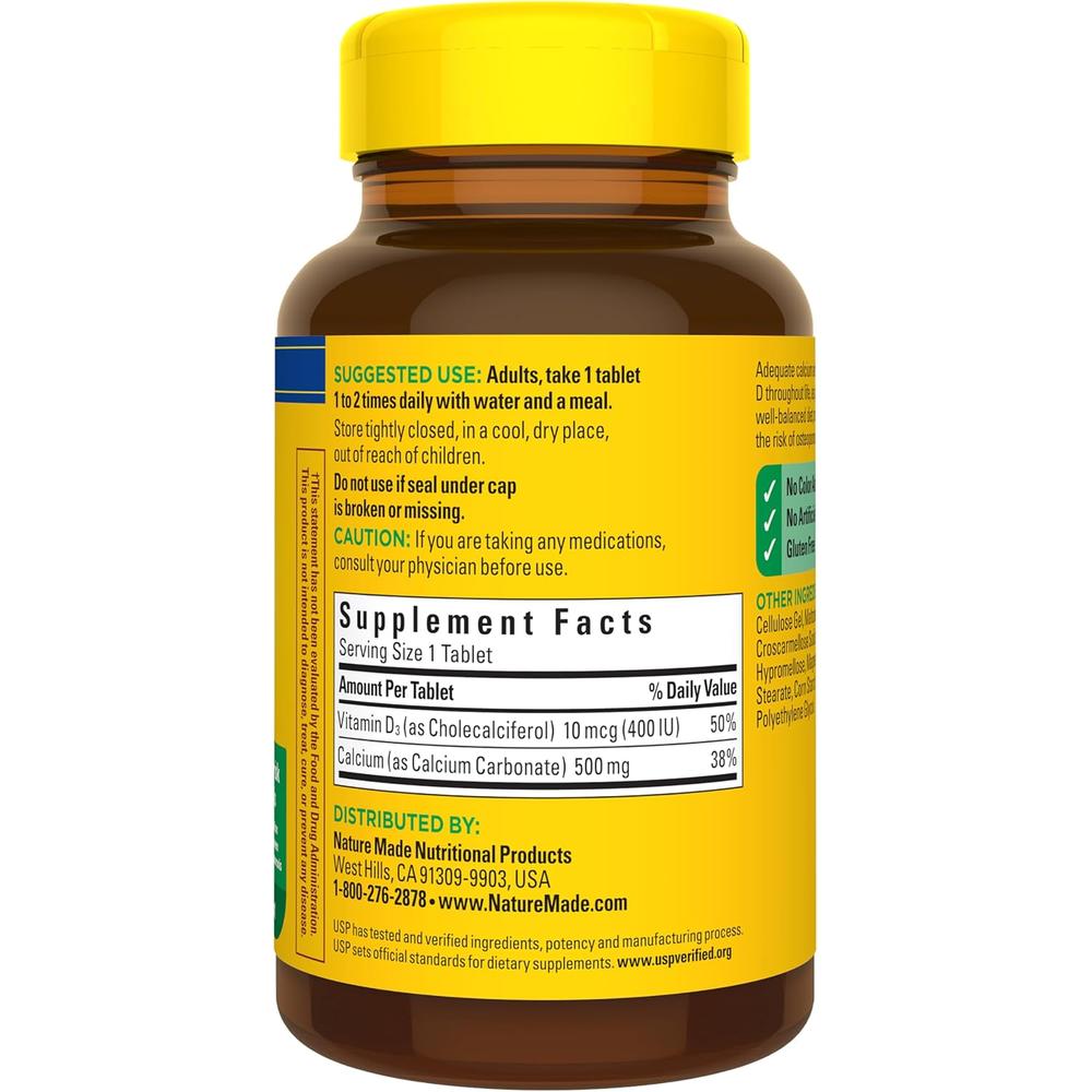 NATURE MADE CALCIO 500 MG + VITAMINA D3 | 130 UND - 9