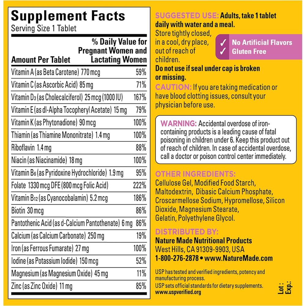 NATURE MADE PRENATAL MULTIVITAMÍNICO | 250 UND - 8