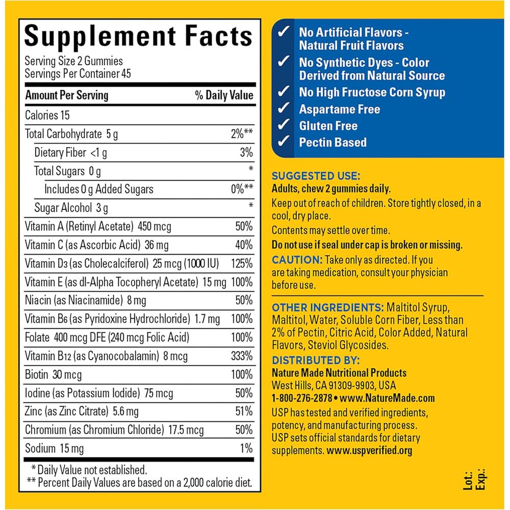 NATURE MADE MULTIVITAMÍNICO HOMBRE CERO AZÚCAR | 90 UND - 8