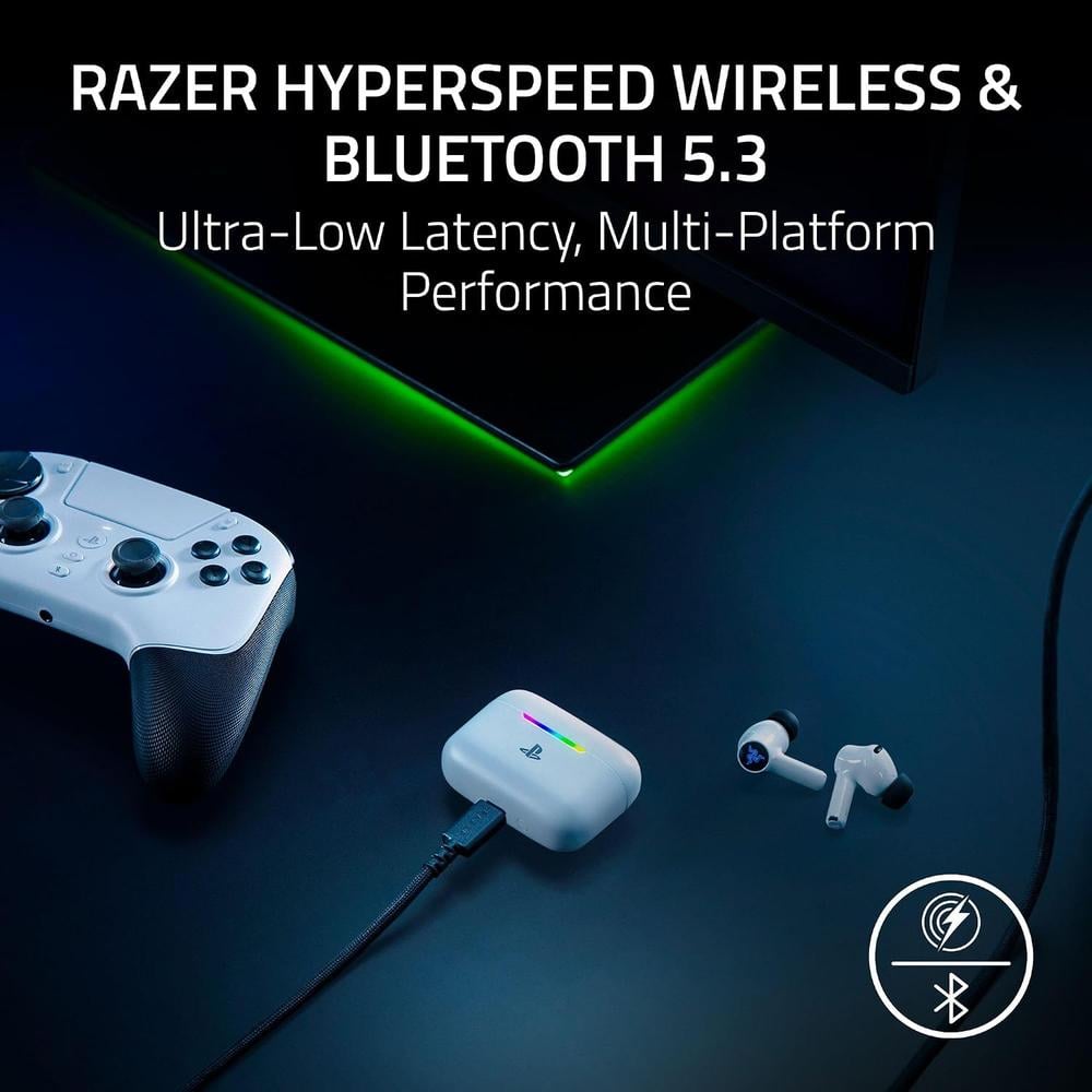 AUDÍFONOS GAMER INALÁMBRICOS RAZER HAMMERHEAD V3 X PLAYSTATION| BLANCO - 2