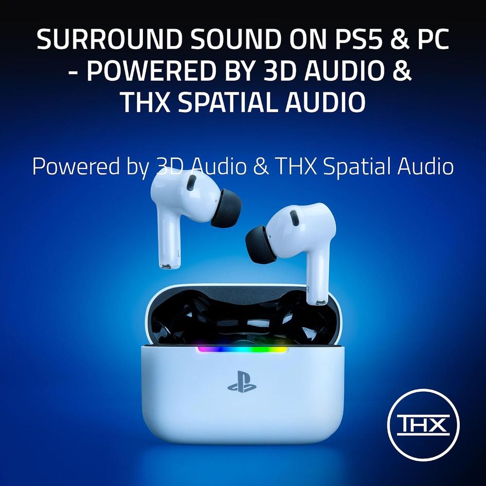 AUDÍFONOS GAMER INALÁMBRICOS RAZER HAMMERHEAD V3 X PLAYSTATION| BLANCO - 6