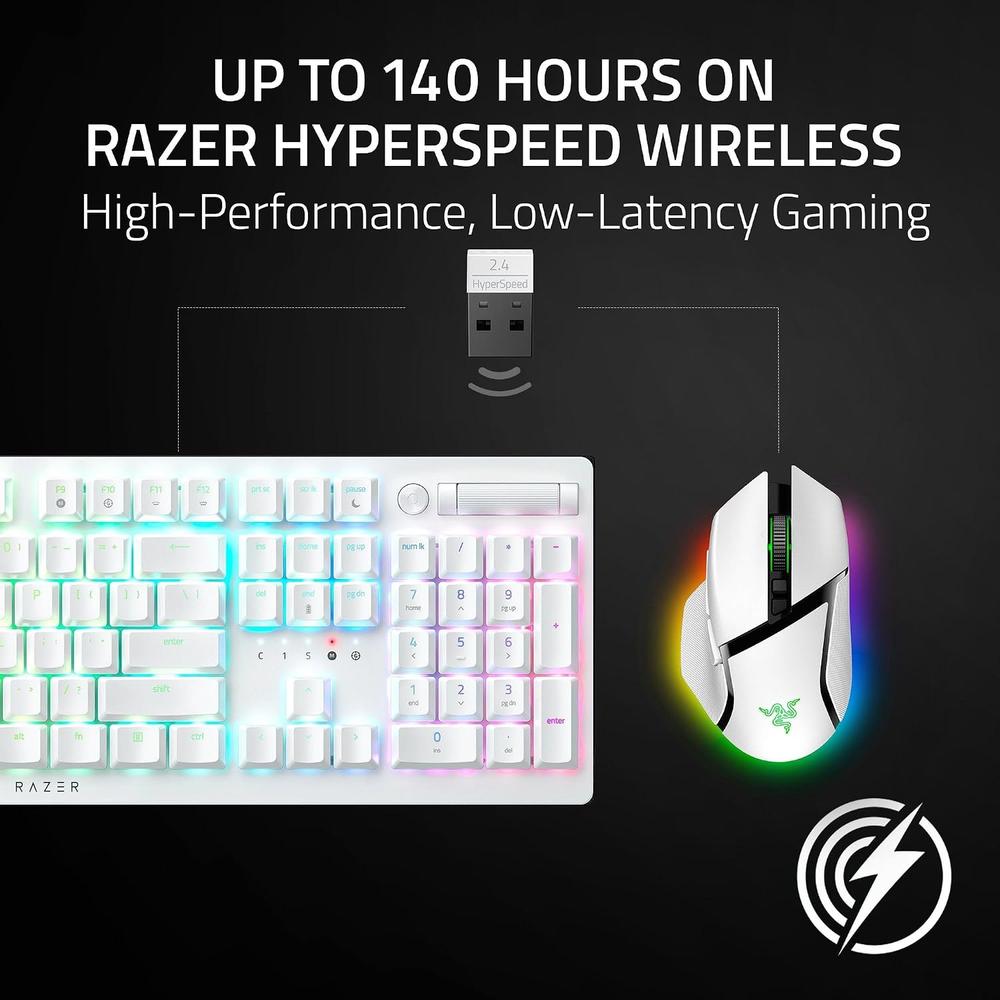 COMBO GAMER RAZER BASILISK V3 PRO 35K + FIREFLY V2 PRO| BLANCO - 6