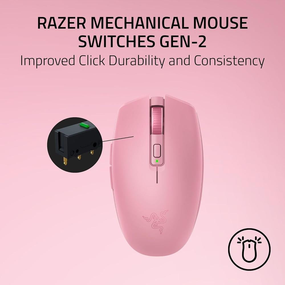 MOUSE GAMER INALÁMBRICO RAZER OROCHI V2 QUARTZ| ROSADA - 5