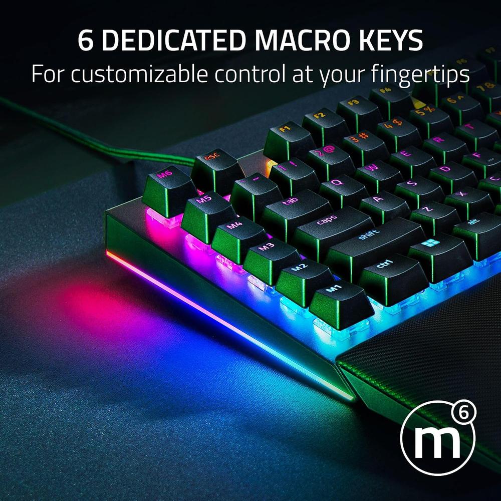 TECLADO ALÁMBRICO MECÁNICO GAMER RAZER BLACKWIDOW V4 SWITCH| GREEN - 4
