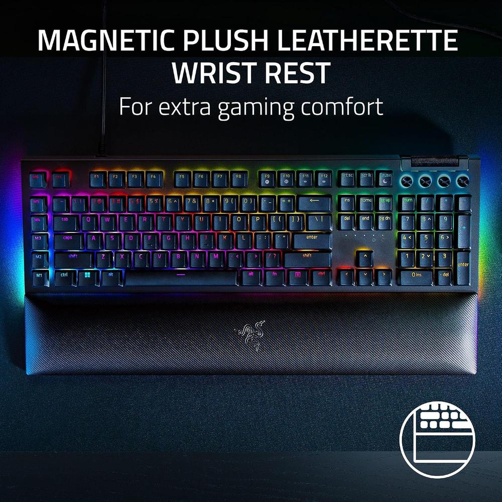 TECLADO ALÁMBRICO MECÁNICO GAMER RAZER BLACKWIDOW V4 SWITCH| GREEN - 5