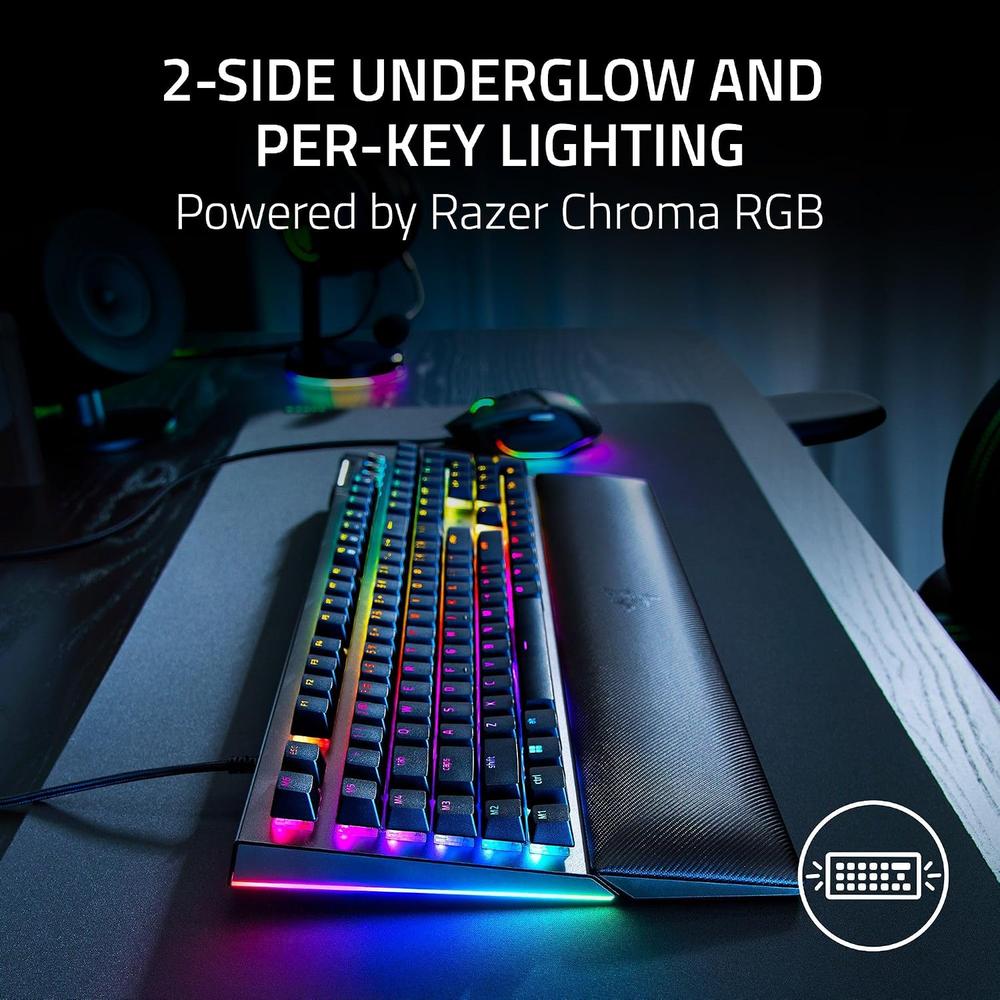 TECLADO ALÁMBRICO MECÁNICO GAMER RAZER BLACKWIDOW V4 SWITCH| YELLOW - 3