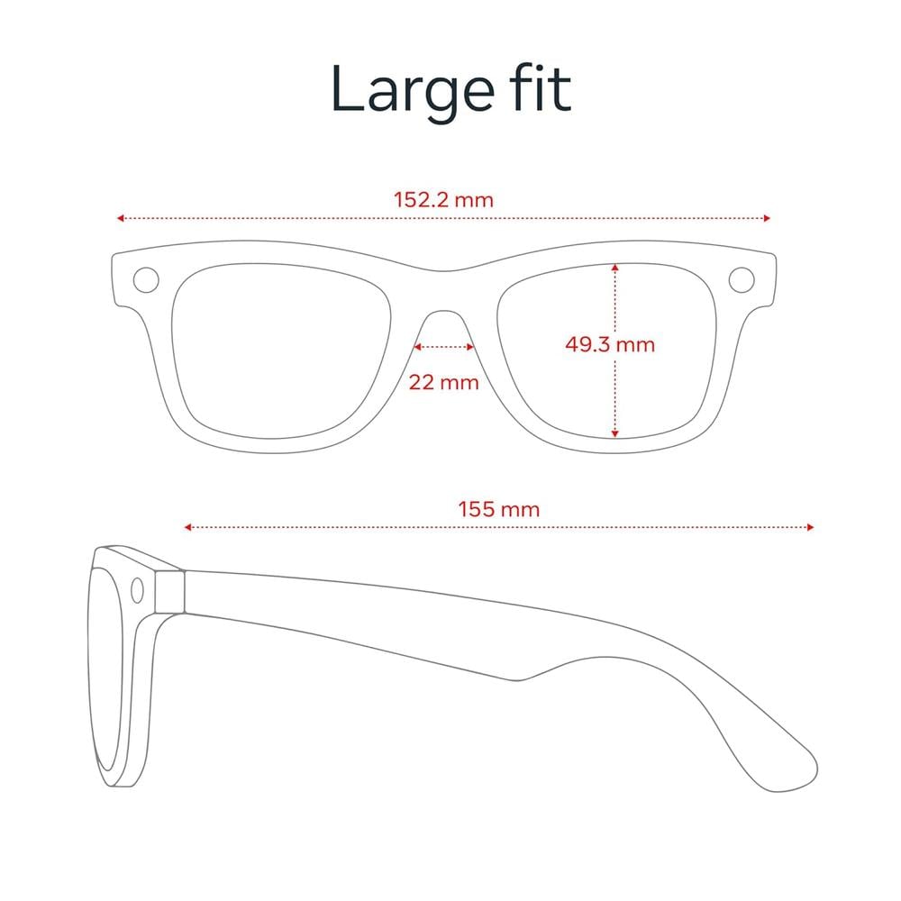 LENTES RAY-BAN META GEN 2 WAYFARER LARGE | NEGRO MATE GRAFITO - 5