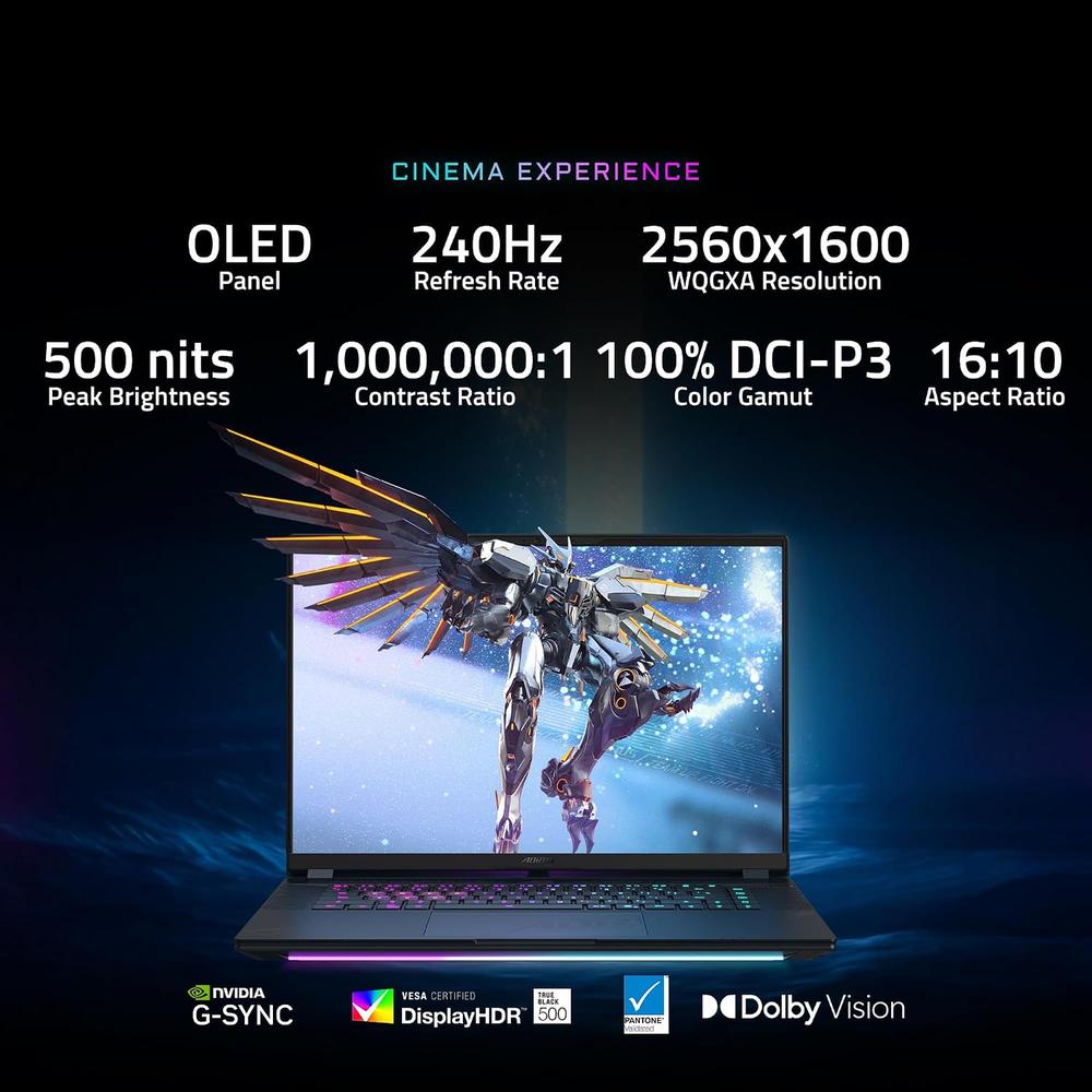 LAPTOP GIGABYTE AORUS MASTER 16 16″ INTEL ULTRA 9 RTX 5070 TI 32GB 1TB | NEGRO - 5