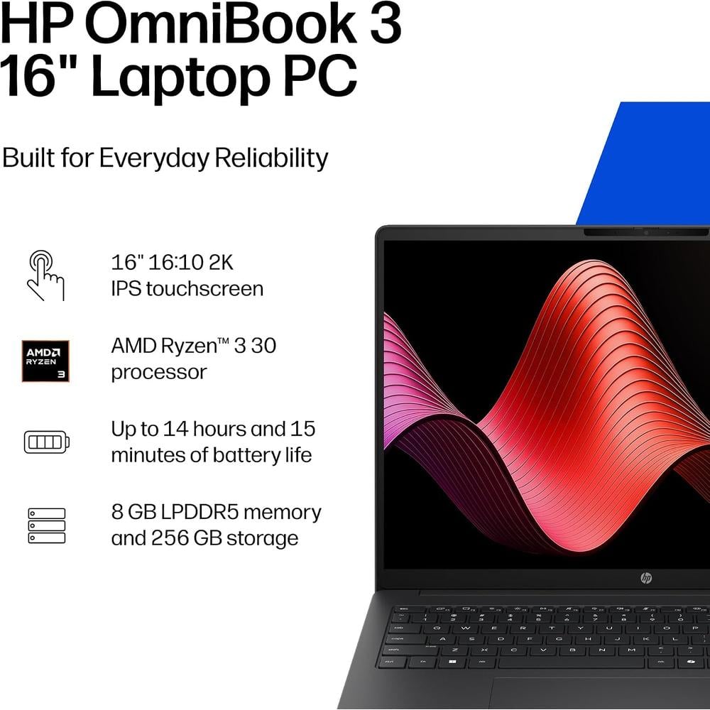 LAPTOP HP OMNIBOOK 3 16″ RYZEN 3 8GB 256GB | PLATA MICA - 2