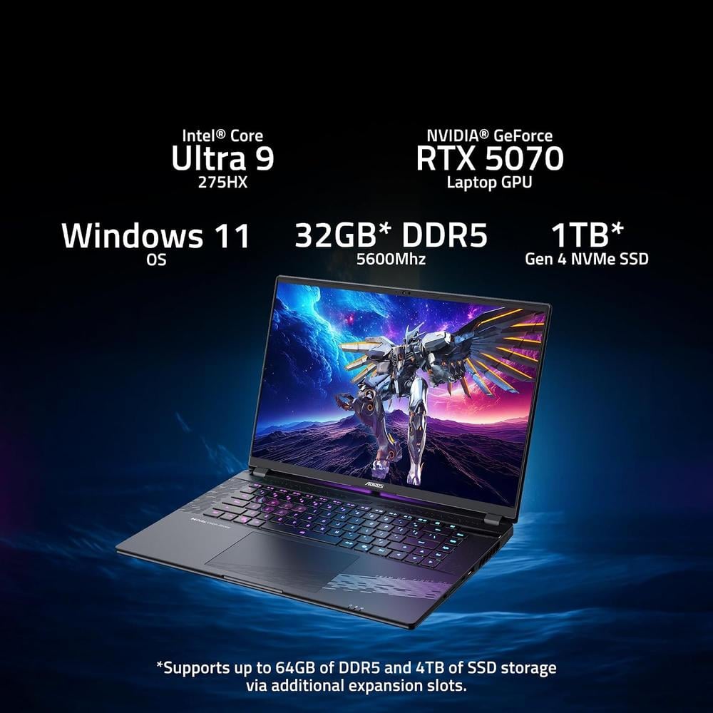 LAPTOP GIGABYTE AORUS ELITE 16 16″ INTEL ULTRA 9 RTX 5070 32GB 1TB | NEGRO - 2