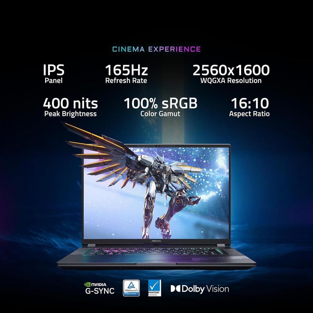 LAPTOP GIGABYTE AORUS ELITE 16 16″ INTEL ULTRA 9 RTX 5070 32GB 1TB | NEGRO - 5