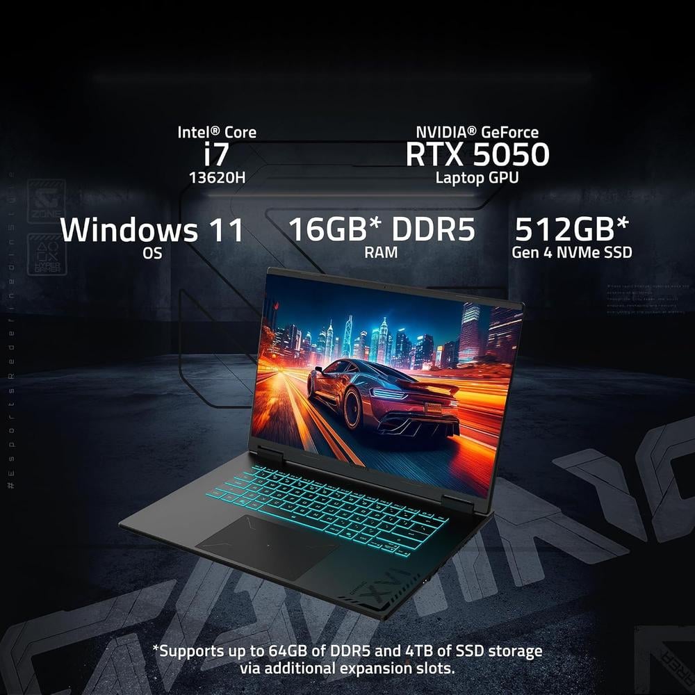 LAPTOP GIGABYTE GAMING A16 16″ INTEL CORE I7 RTX 5050 16GB 512GB | NEGRO - 2