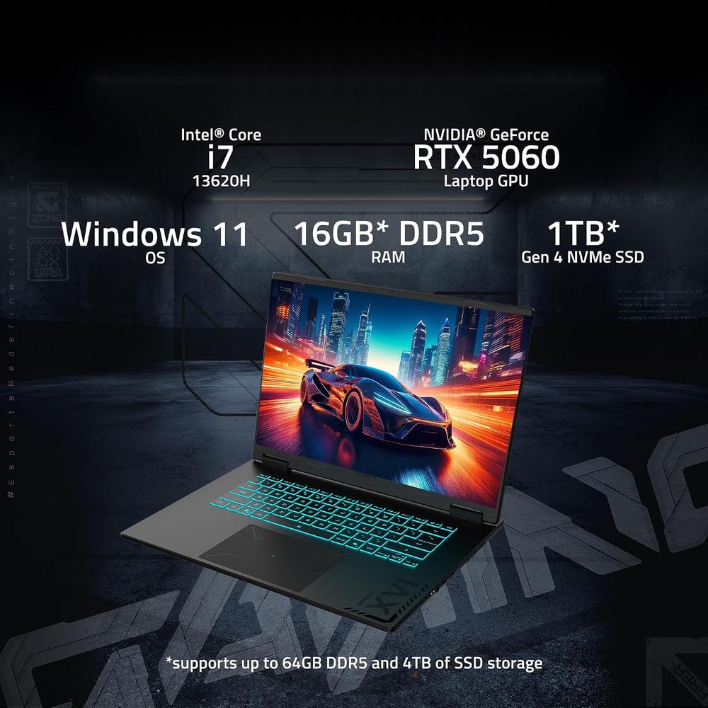 LAPTOP GIGABYTE GAMING A16 16″ INTEL CORE I7 RTX 5060 16GB 1TB | NEGRO - 2