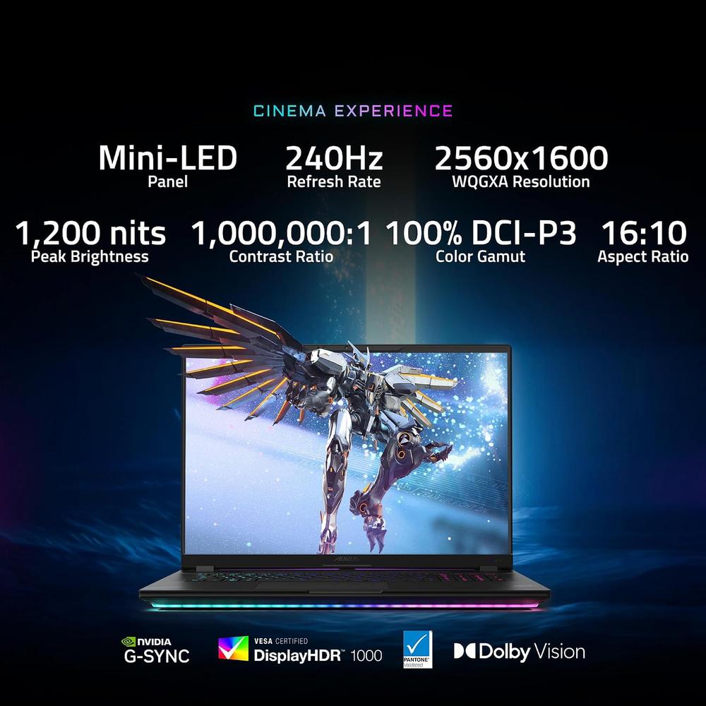 LAPTOP GIGABYTE AORUS MASTER 18 18″ INTEL ULTRA 9 RTX 5080 32GB 2TB | NEGRO - 5
