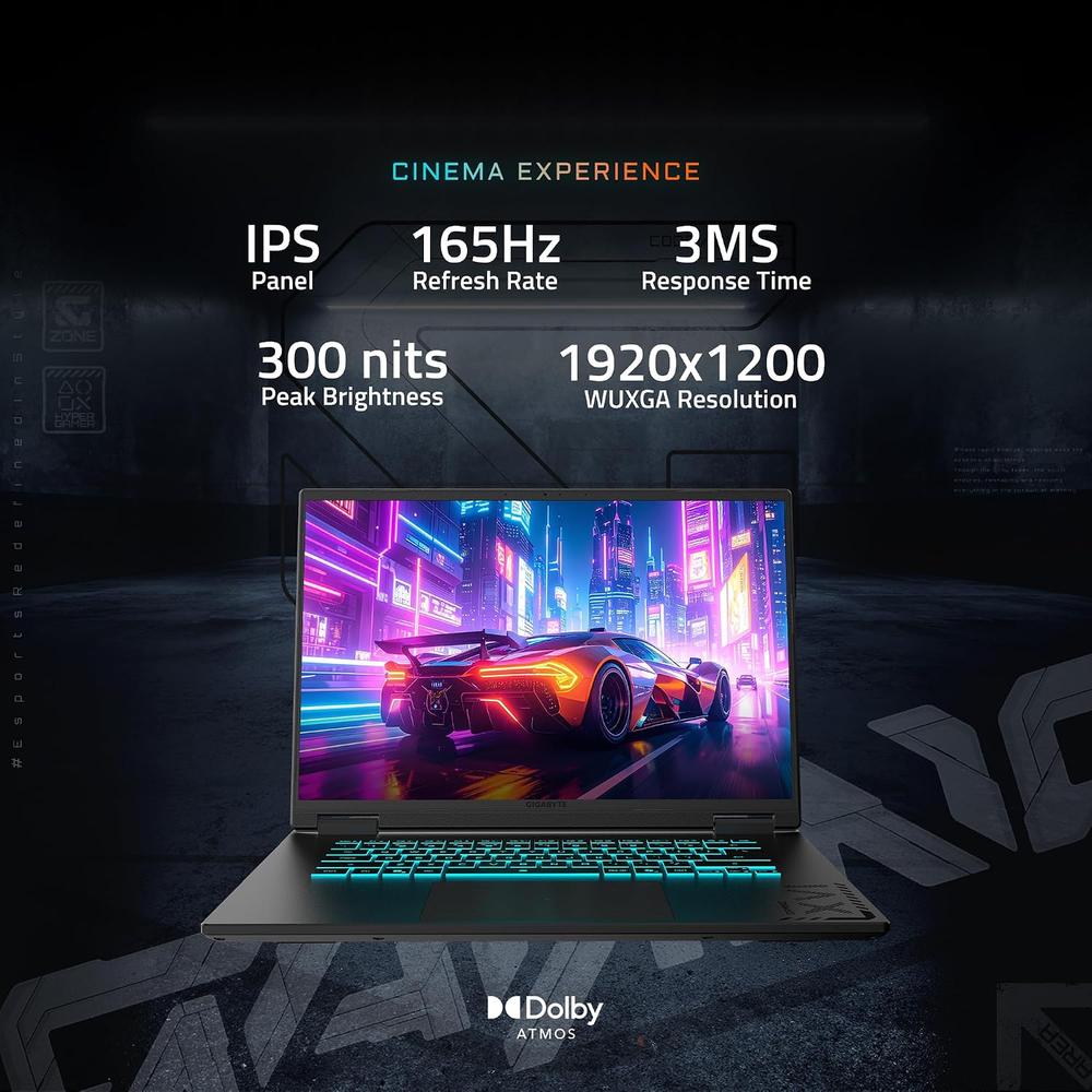 LAPTOP GIGABYTE GAMING A16 16″ RYZEN 7 RTX 5060 16GB 1TB | NEGRO - 5
