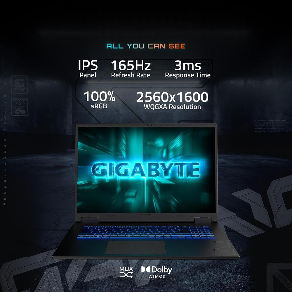 LAPTOP GIGABYTE GAMING A18 18″ RYZEN 7 RTX 5070 32GB 1TB | ACERO NEGRO - 5