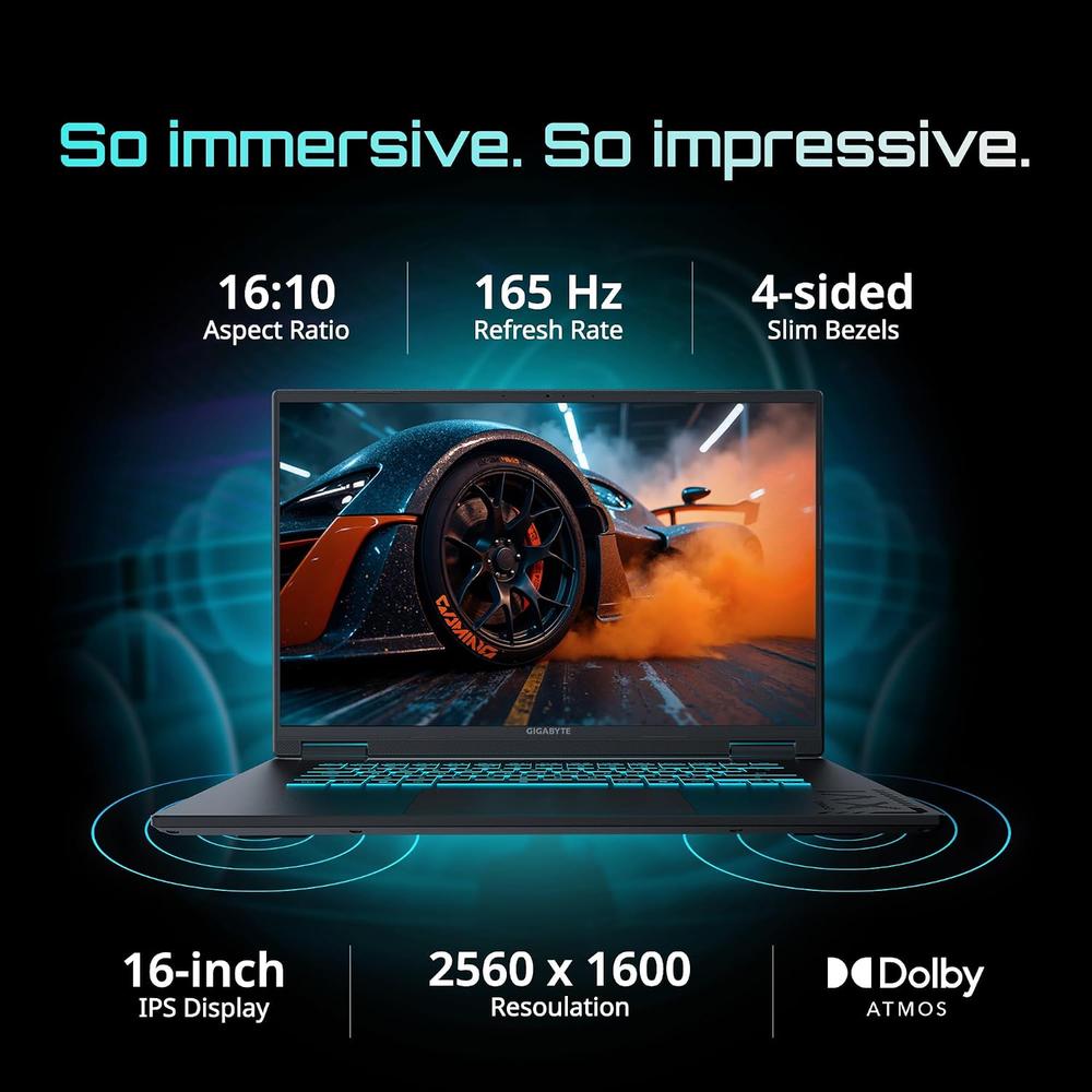 LAPTOP GIGABYTE GAMING A16 16″ RYZEN 7 RTX 5060 16GB 512GB | ACERO NEGRO - 4