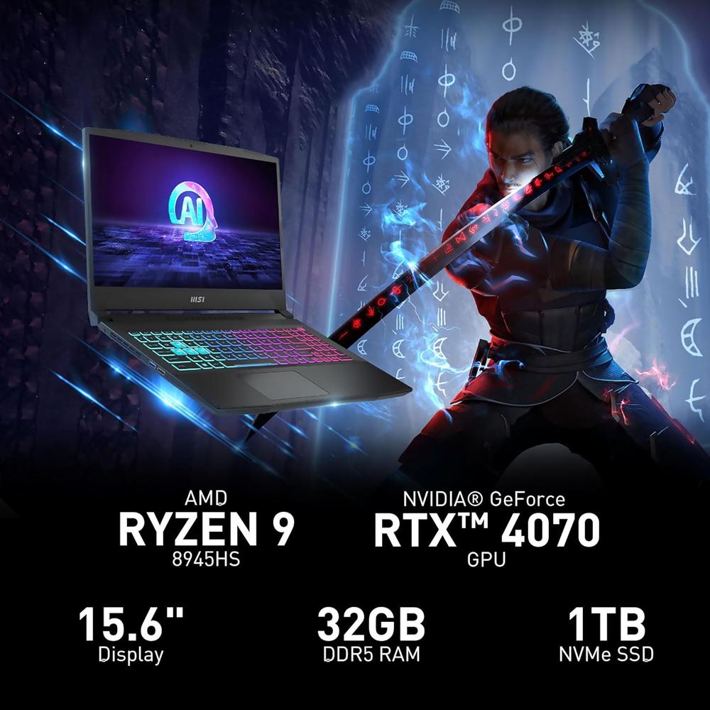 LAPTOP MSI KATANA A15 AI 15.6″ RYZEN 9 RTX 4070 32GB 1TB | NEGRO - 2