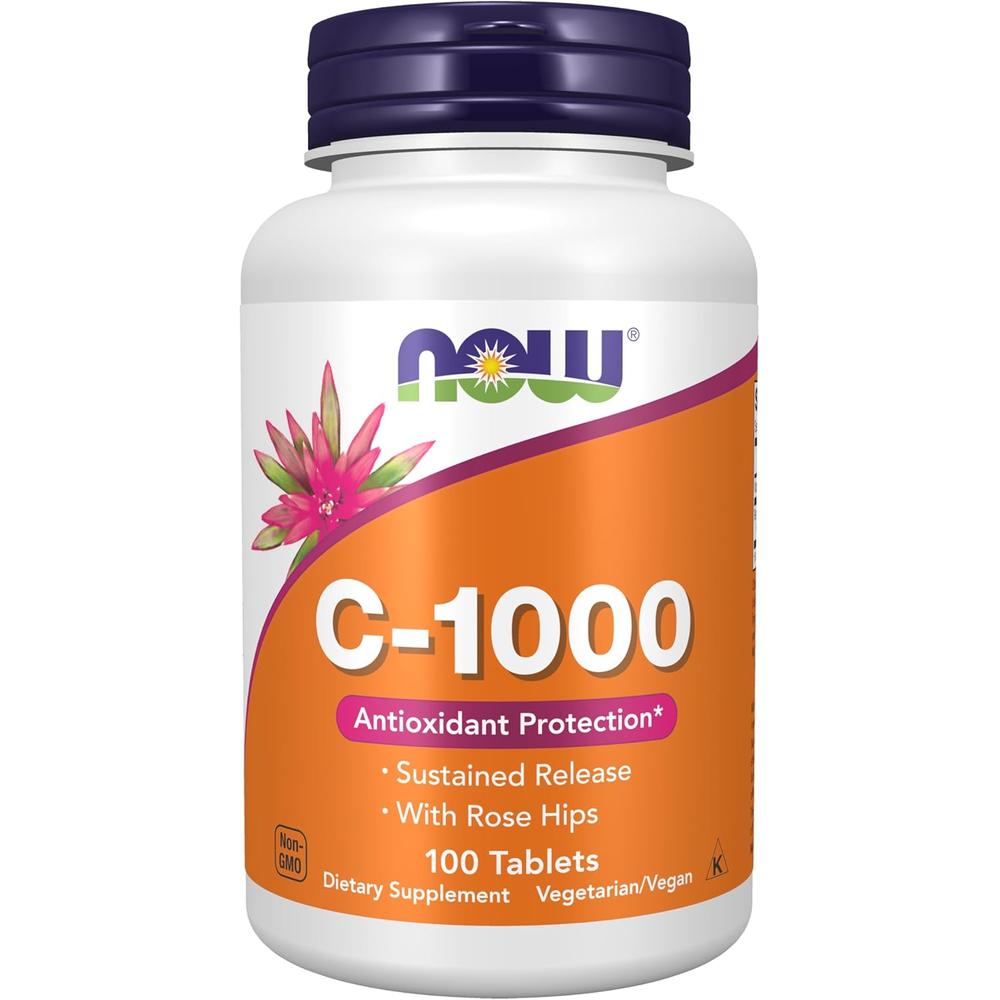 VITAMINA C NOW FOODS 1000 MG CON ESCARAMUJO 100 TABLETAS - 1