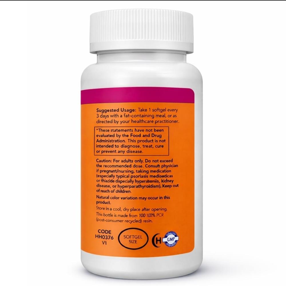 VITAMINA D3 NOW FOODS 10000 UI 200 CÁPSULAS BLANDAS - 3