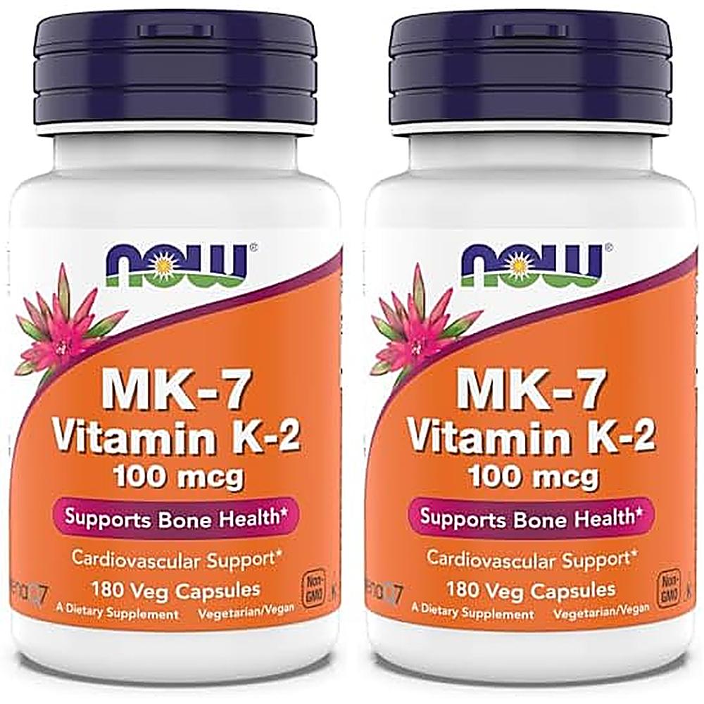 VITAMINA K2 MK-7 NOW FOODS 100 MCG 180 CÁPSULAS | PACK 2 - 2