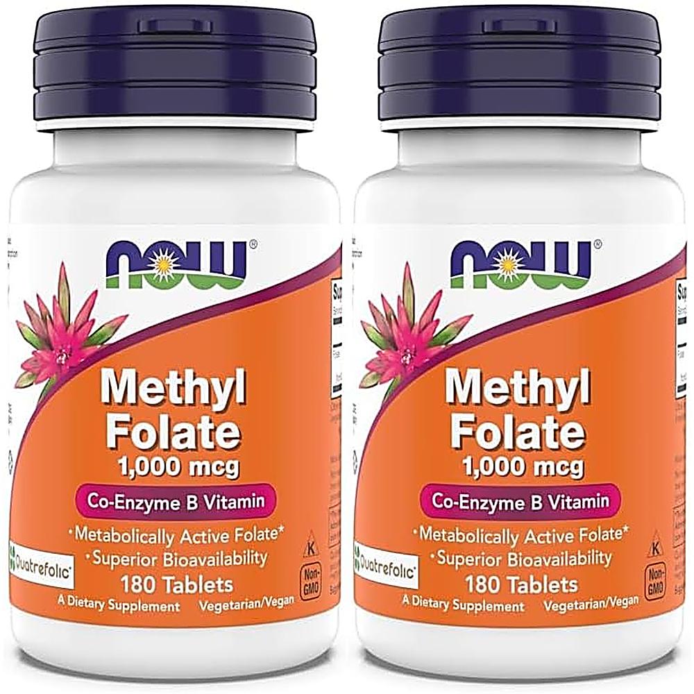 METILFOLATO NOW FOODS 1000 MCG 180 TABLETAS | PACK 2 - 2