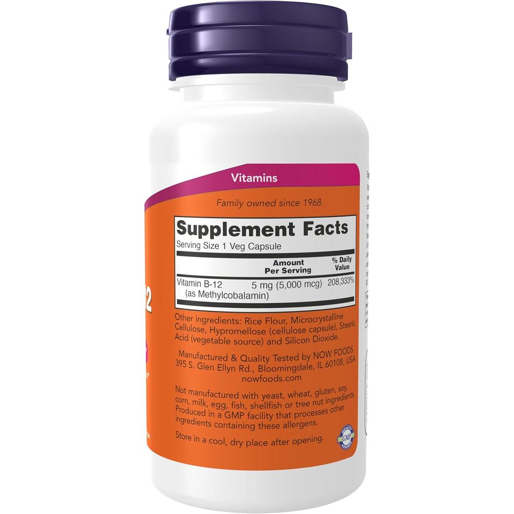 METIL B12 NOW FOODS 5000 MCG 90 CÁPSULAS - 3