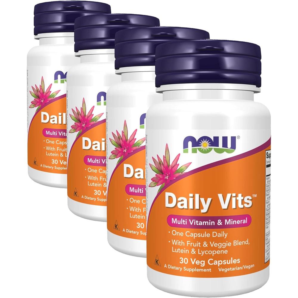 DAILY VITS NOW FOODS MULTIVITAMÍNICO 30 CÁPSULAS | PACK 4 - 2