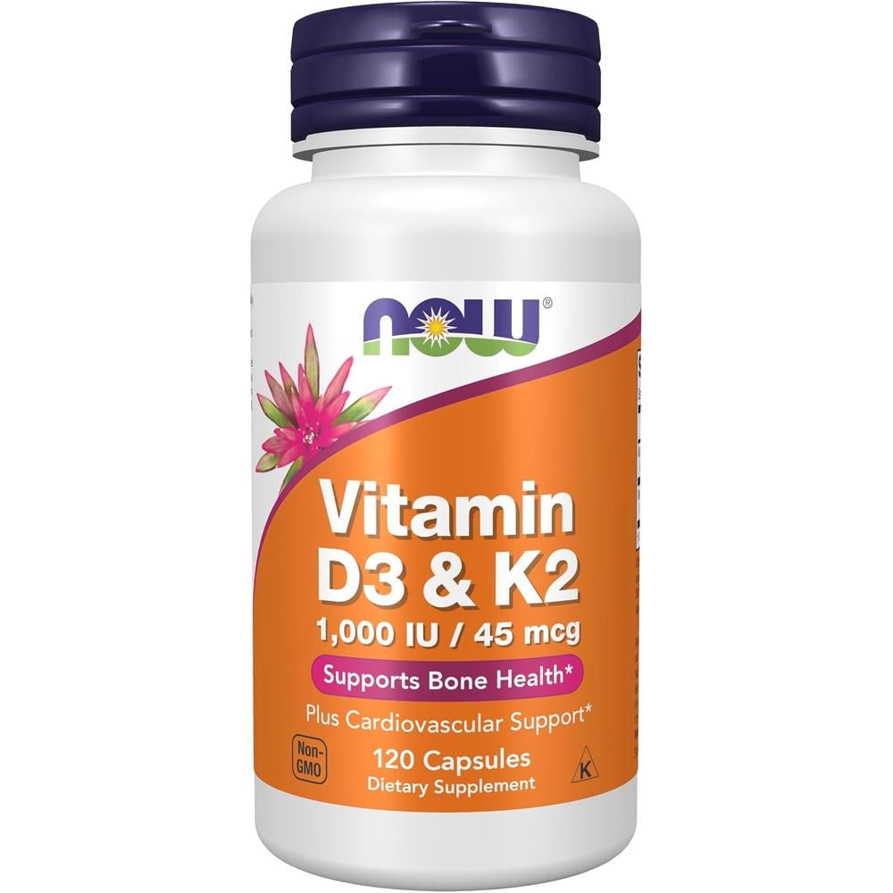 VITAMINA D3 + K2 NOW FOODS 1000 UI / 45 MCG 120 CÁPSULAS - 2