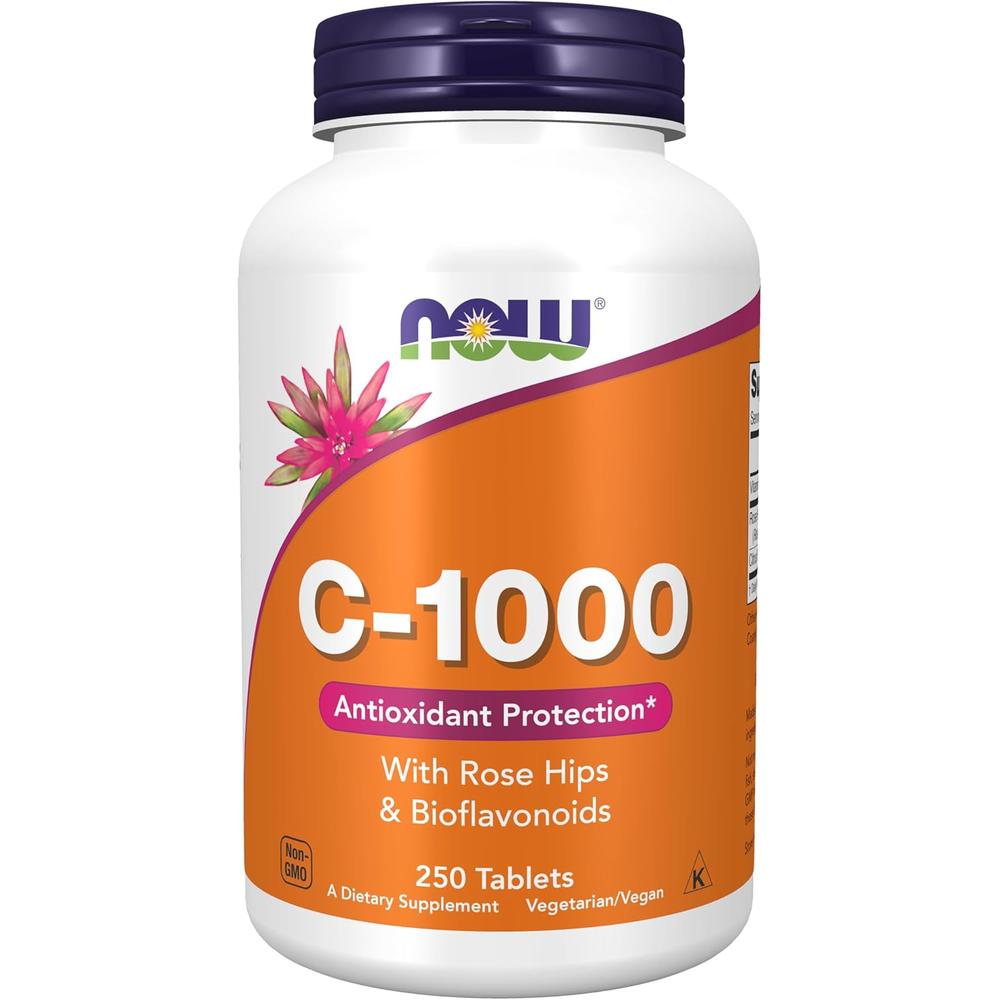 VITAMINA C NOW FOODS 1000 MG CON ESCARAMUJO + BIOFLAVONOIDES 250 TABLETAS - 1