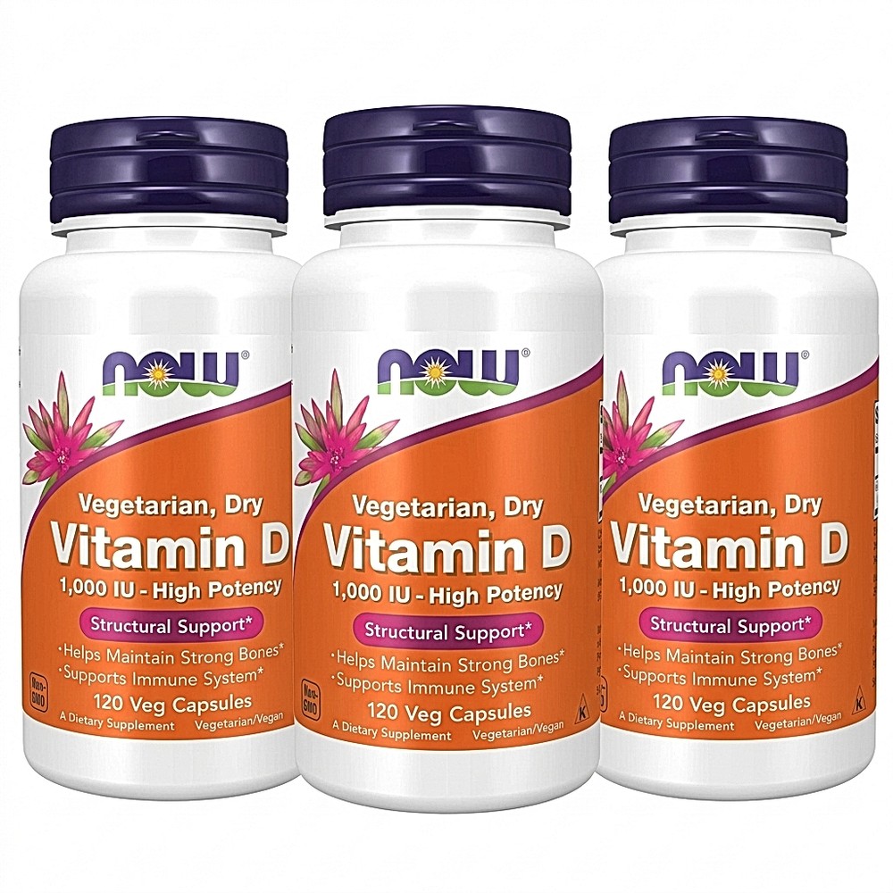 VITAMINA D2 NOW FOODS 1000 UI 120 CÁPSULAS | PACK 3 - 1
