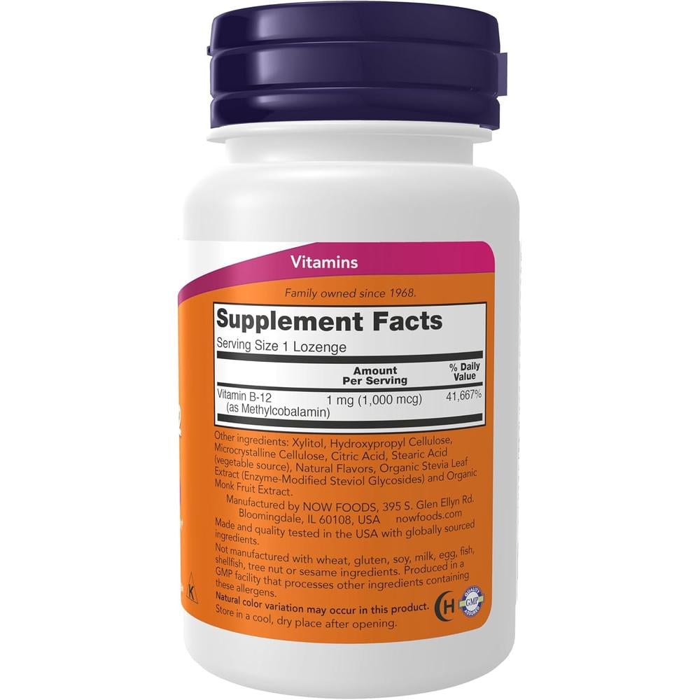 METIL B12 NOW FOODS 1000 MCG 100 PASTILLAS - 3
