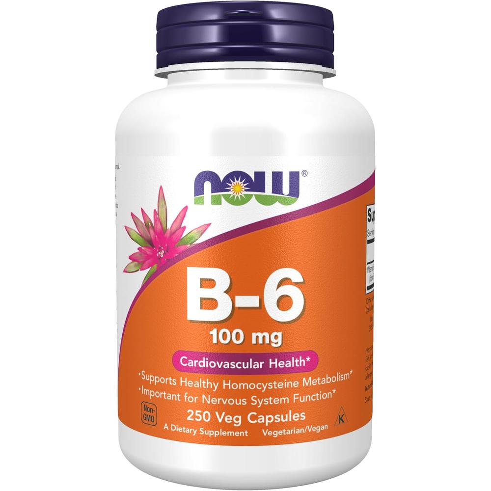 VITAMINA B6 NOW FOODS 100 MG 250 CÁPSULAS - 2