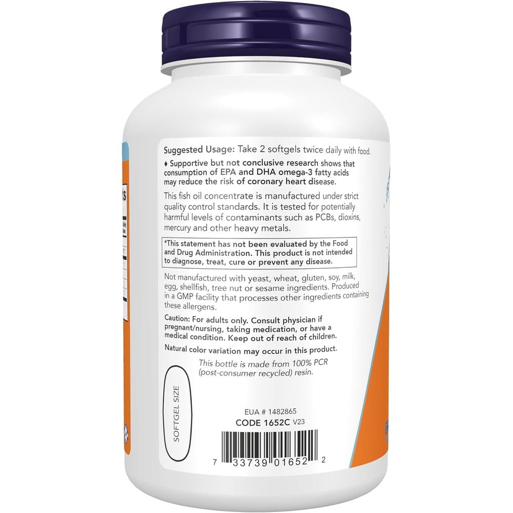 OMEGA-3 NOW FOODS 180 EPA / 120 DHA 200 CÁPSULAS BLANDAS - 4