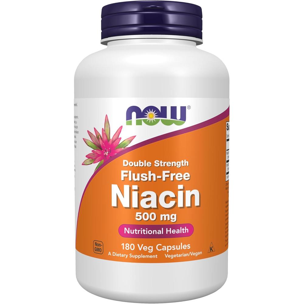 VITAMINA B3 NIACINA NOW FOODS 500 MG 180 CÁPSULAS - 2