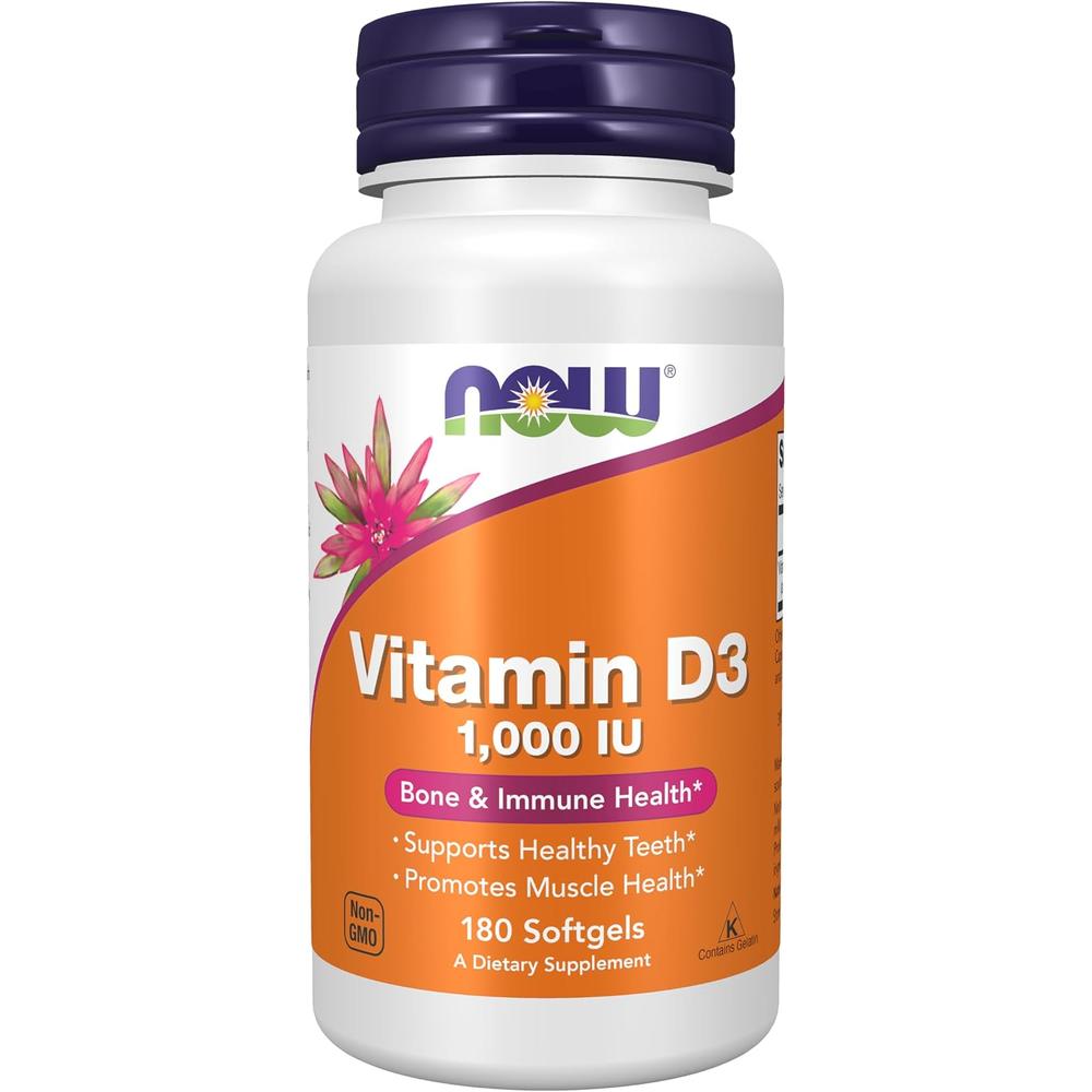 VITAMINA D3 NOW FOODS 1000 UI 180 SOFTGELS - 1