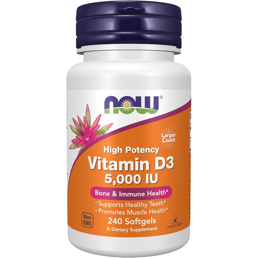 VITAMINA D3 NOW FOODS 5000 UI 240 CÁPSULAS BLANDAS - 2