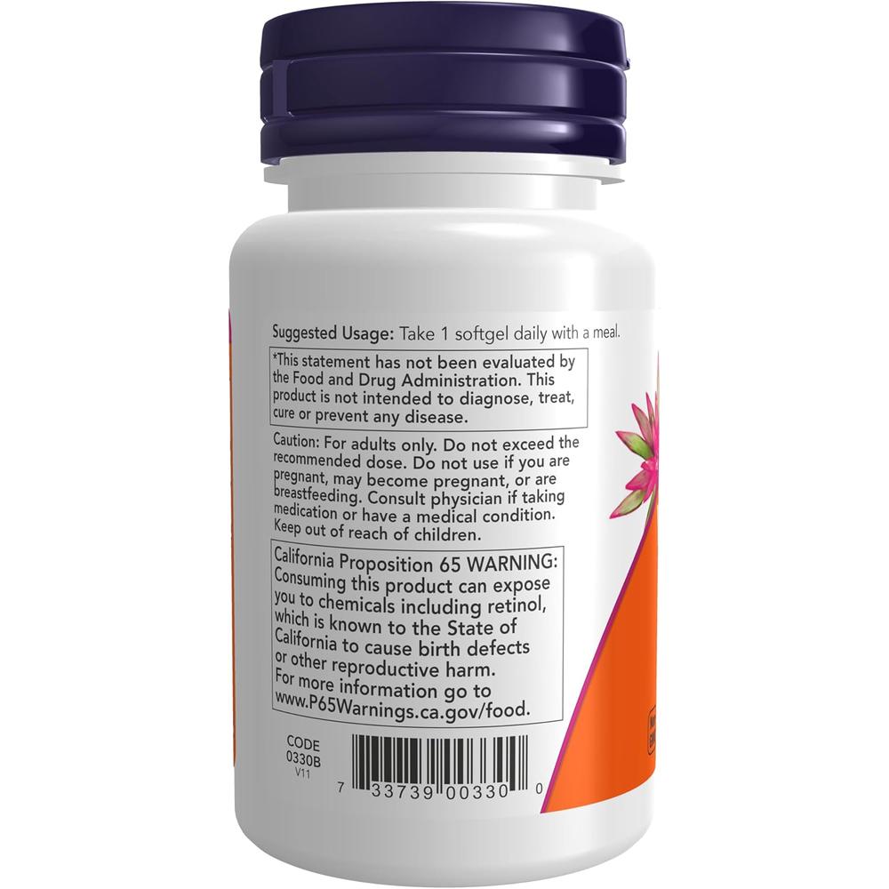 VITAMINA A NOW FOODS 10000 UI 100 CÁPSULAS BLANDAS - 4