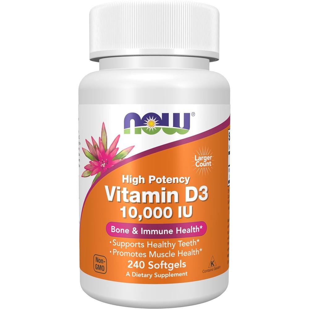 VITAMINA D3 NOW FOODS 10000 UI 240 CÁPSULAS BLANDAS - 2