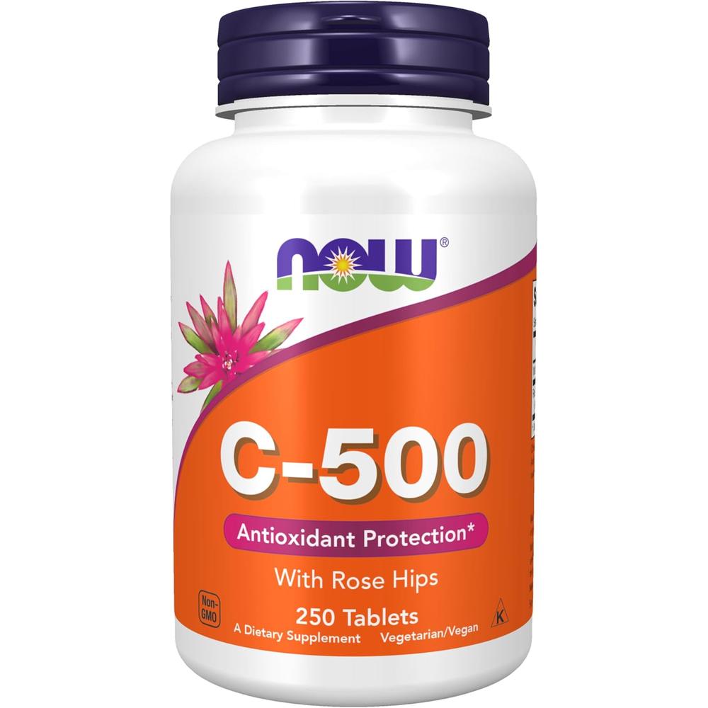 VITAMINA C NOW FOODS 500 MG CON ESCARAMUJO 250 TABLETAS - 1