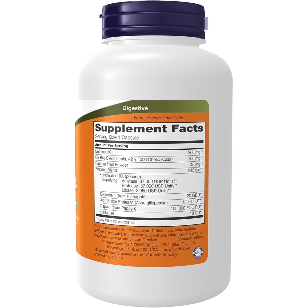SUPER ENZYMES NOW FOODS 180 CÁPSULAS - 3