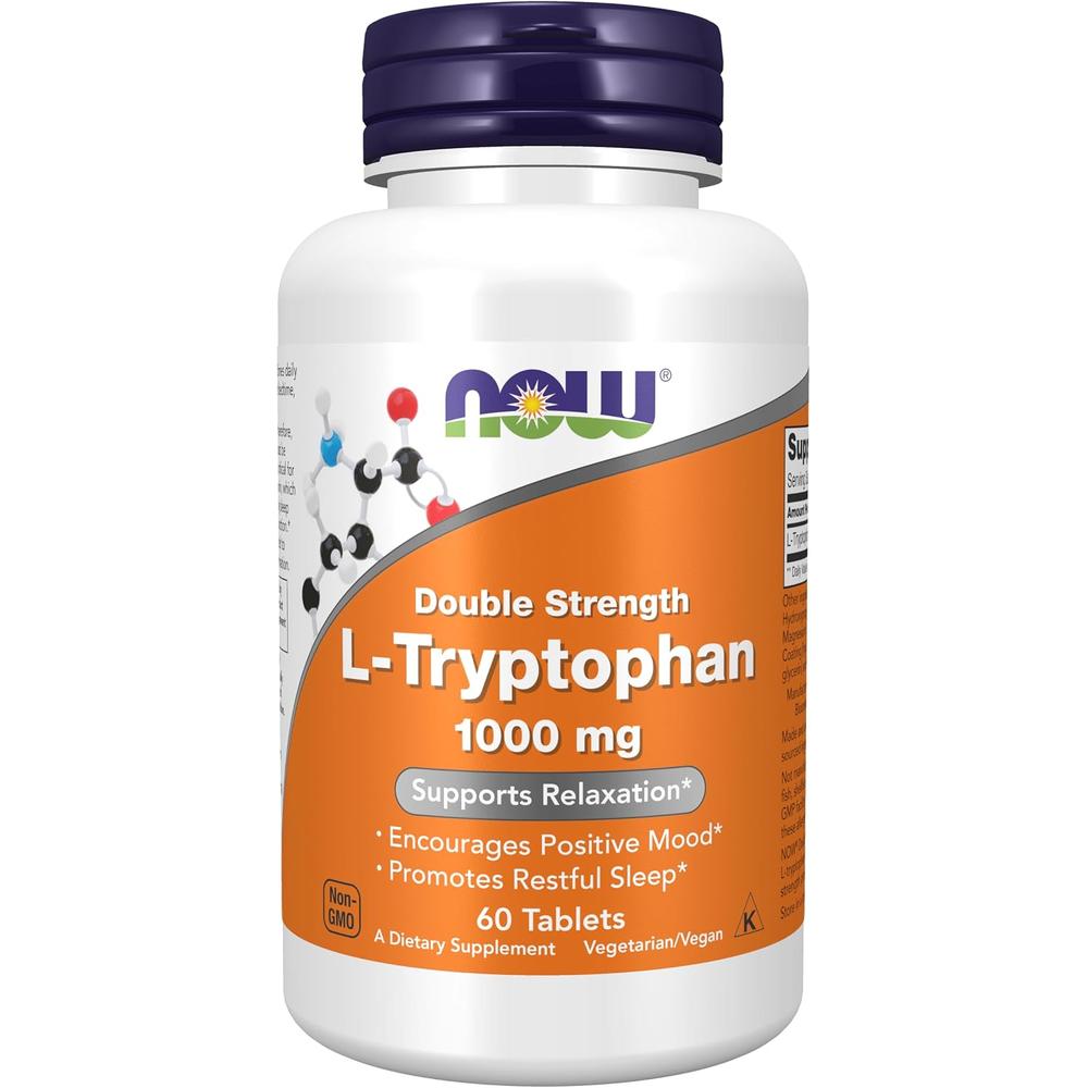 L-TRIPTÓFANO NOW FOODS 1000 MG 60 TABLETAS - 2
