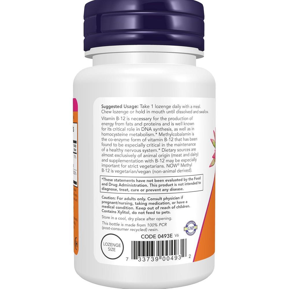 METIL B12 NOW FOODS 5000 MCG 120 PASTILLAS - 4